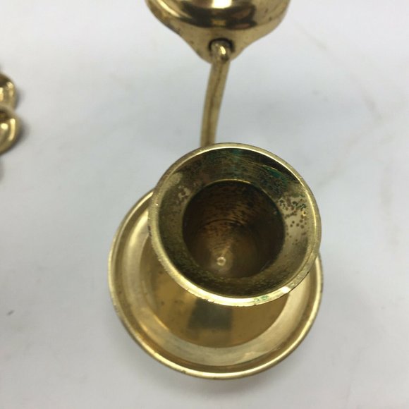 Pair Ornate Brass Sconce Candle Holders Shell - Picture 4 of 9